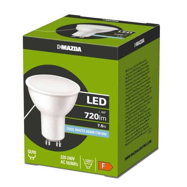 Ampull LED Spot Mazda GU10 PAR16 4.7W 380lm 36D - 827 Mycket Varm Vit | Motsvarar 50W