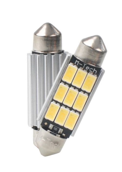 LED-lampor X 2 - SHUTTLE C5W 41MM 9XSMD5630 WHITE (L816W PLATINUM)