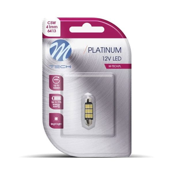 LED-lampor X 2 - SHUTTLE C5W 41MM 9XSMD5630 WHITE (L816W PLATINUM)