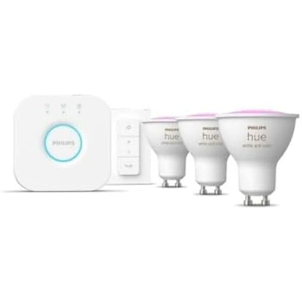 Starterset Philips Hue - GU10 - Multicolor - 5W - Energi A+ - Kompatibel med dimmer