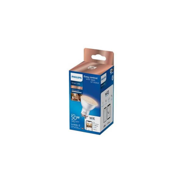 Ansluten spot LED-lampa PHILIPS - WIZ - EyeComfort - dimbar - 4,7W - 345 lumen - GU10 - 93209