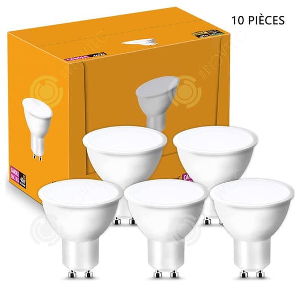 INN Lampa 1 set med 10 stycken 7W GU10 LED-lampor kallvit ljuskälla 6500K motsvarande en 70W halogenlampa