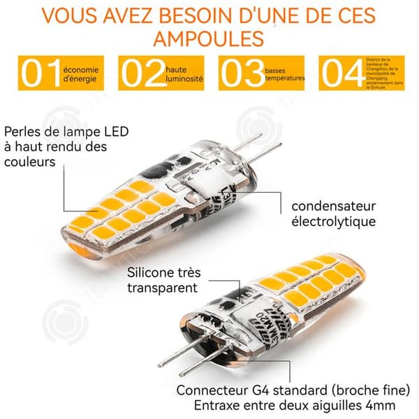 INN Halogenlampa 3.5W 1 set om 10 stycken led glödlampa G4 400LM varmljus 3000K AC/DC12V inget flimmer led lam