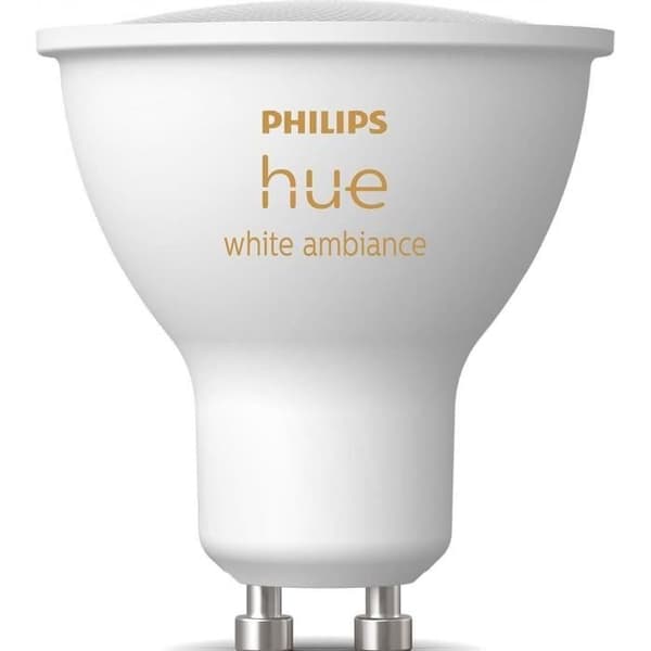 Ansluten lampa - PHILIPS HUE White - 929003666901 - GU10 - Mjuk vit ljus - Bluetooth - Röststyrning
