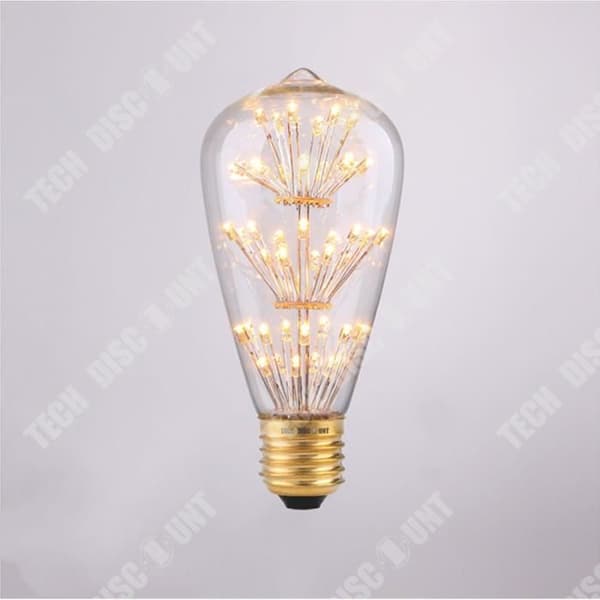 TD® Edison Bulb Lamp - KTV Starry Bulb - Varmgul Energisparande LED - Dekorativ konst Ljuskälla E27