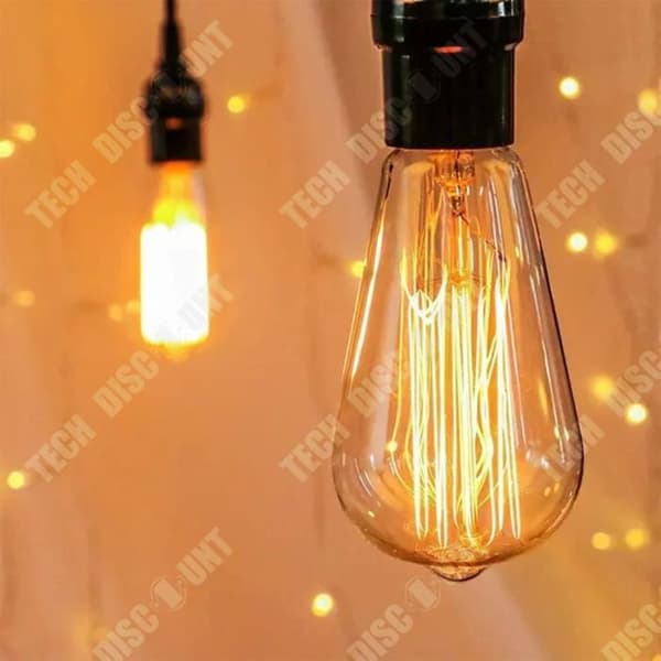 TD® 40W rak glödtråd Retro volframlampa varm färg antik klassisk dekor kolglödlampa