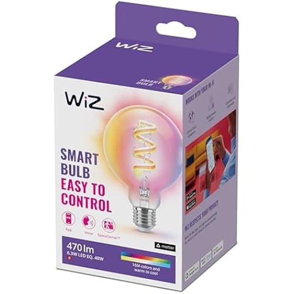 Ansluten LED-lampa - WiZ - E27 - 40W - Flerfärgad - Minimalistisk design