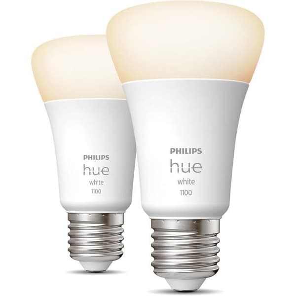 Förpackning med 2 anslutna LED-lampor - PHILIPS HUE White - 929002469205 - E27 - Motsvarar 75 W - 1100 lumen - Bluetooth