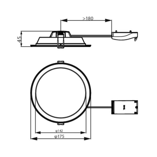 Philips LED Downlight Lediniare DN065B Meta lWhite 12W 1200lm 110D - 830-840-865 CCT | 175mm - Diameter 150mm - IP20