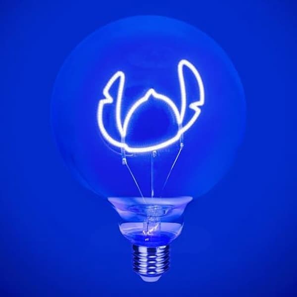Ampull LED dekoration - PALADONE - Stitch Disney Kärlek - E27 - Blå färg - 30000 timmars livslängd
