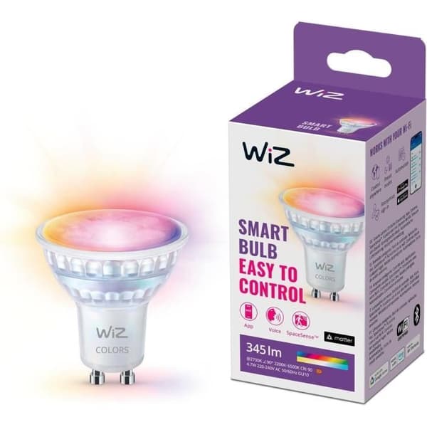 LED-ampull i glas ansluten - WIZ - 929003772322 - GU10 - Motsvarande 50 W - 16 miljoner färger - Wi-Fi/Bluetooth