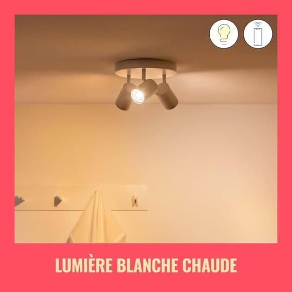 LED-ampull i glas ansluten - WIZ - 929003772322 - GU10 - Motsvarande 50 W - 16 miljoner färger - Wi-Fi/Bluetooth