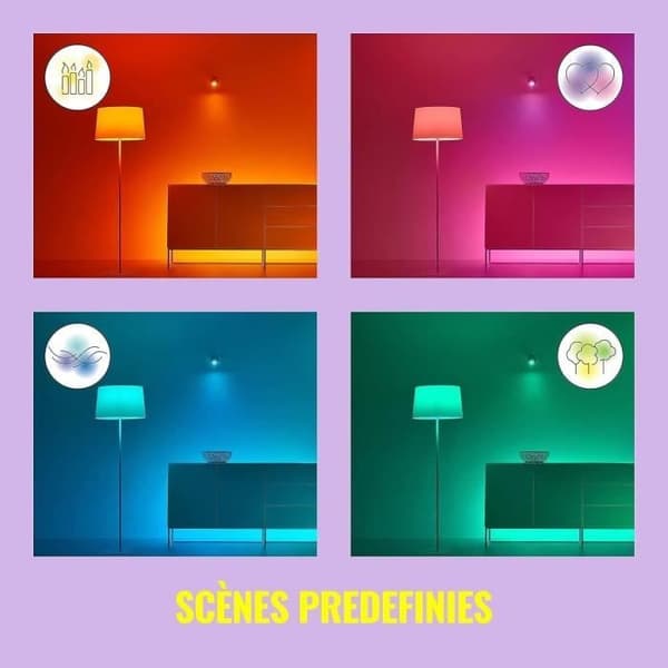 LED-ampull i glas ansluten - WIZ - 929003772322 - GU10 - Motsvarande 50 W - 16 miljoner färger - Wi-Fi/Bluetooth