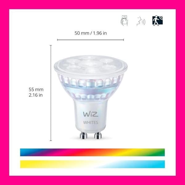 LED-ampull i glas ansluten - WIZ - 929003772322 - GU10 - Motsvarande 50 W - 16 miljoner färger - Wi-Fi/Bluetooth