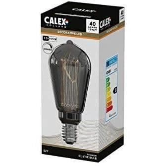 E27 LED-lampa - CALEX - GLASFIBER RUSTIC ST64 - 3,5 W - 40 lm - 2000 K - Dimbar - Titanium