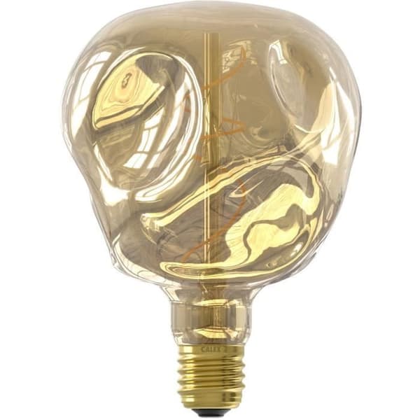 E27 LED-lampa - CALEX - G125 NEO ORGANIC - Flexibel glödtråd - 4 W - 75 lm - 1800 K - Dimbar - Champagne