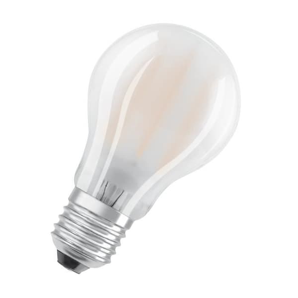3x OSRAM LED BASE Classic A75, LED-lampor med frostat glasfilament för E27 bas, glödlampsform, varmvit (2700K), 1055