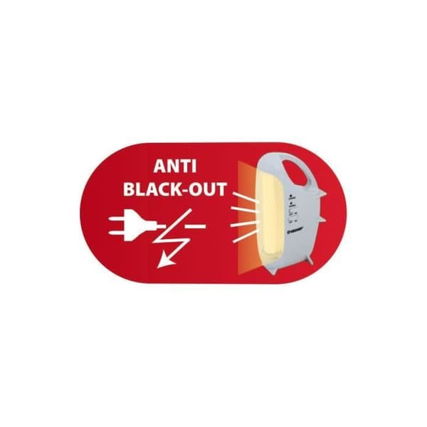 Bärbar uppladdningsbar LED-nödlampa - OVIDEA - Grå - 2 lägen - 180 min autonomi - 170 lumen