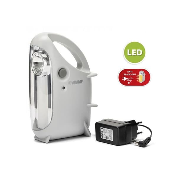 Bärbar uppladdningsbar LED-nödlampa - OVIDEA - Grå - 2 lägen - 180 min autonomi - 170 lumen