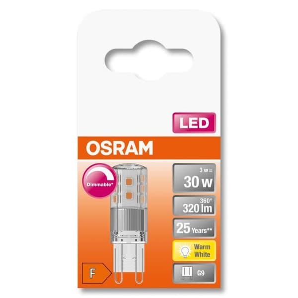 LED-lampa - OSRAM - G9 DIM - 3 W - Varmvit - 2700 K - Dimbar