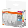 Miniatyrbild 1 av 3: OSRAM frostade sfäriska LED-lampor - Låda med 3 - E14 4,9W - Kallvit