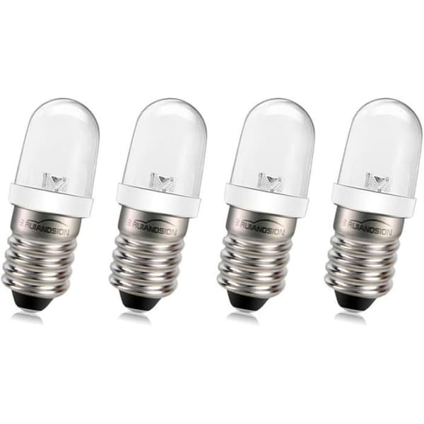 Ampull LED E10 - RUIANDSION - Pack om 4 - 220V 230V AC - Vit - 50 000 timmar livslängd