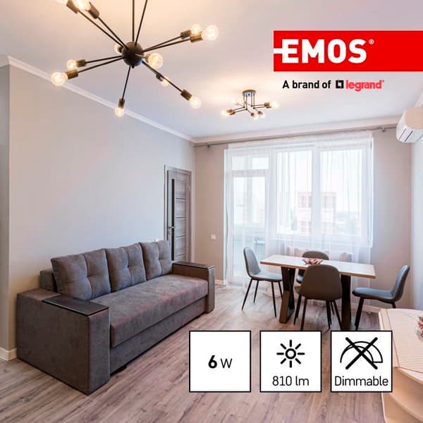 Emos - ZF1140 - LED-lampa 6W E27 230V 2700K 810lm dekorativ filament mini glob vit varm