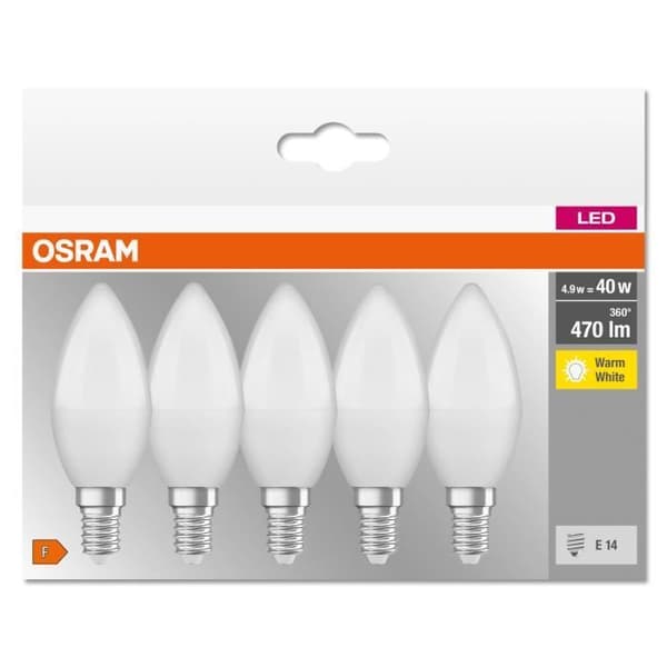 LED-lampa - OSRAM - E14 - Varmvit - 5,50 W - Ersättning 40 W glödlampa