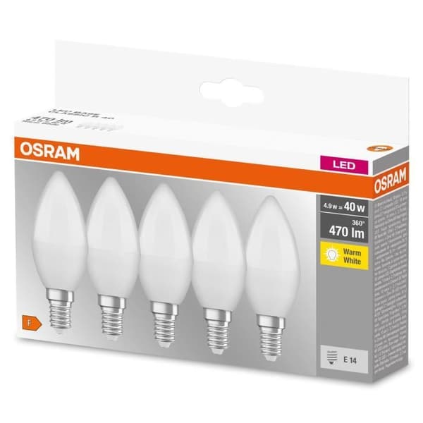 LED-lampa - OSRAM - E14 - Varmvit - 5,50 W - Ersättning 40 W glödlampa