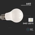 Miniatyrbild 4 av 4: V-TAC LED-lampor E27 8,5W (motsvarande 60W) A60-806 Lumen - 4000K Neutral Vit - 200° ljusstråleöppning - Effektivitet