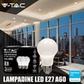 Miniatyrbild 2 av 4: V-TAC LED-lampor E27 8,5W (motsvarande 60W) A60-806 Lumen - 4000K Neutral Vit - 200° ljusstråleöppning - Effektivitet