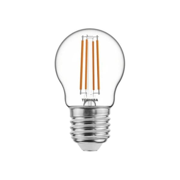 Ampull LED - TOSHIBA - G45 E27 - Varmvit - 4,5W - Klass F