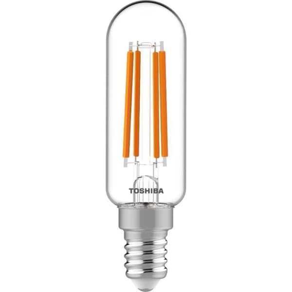 LED-filamentlampa E14 4.5W 2700K 470lm varm vit tubformad TOSHIBA