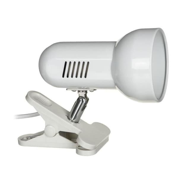 Bordslampa med klipp - Activejet - AJE-CLIP LAMP VIT - Metall - E27 - Inomhus Vit