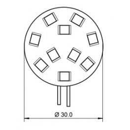 G4 LED-lampa 12V 2W kallvit diameter 30 mm