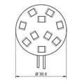 Miniatyrbild 3 av 3: G4 LED-lampa 12V 2W kallvit diameter 30 mm