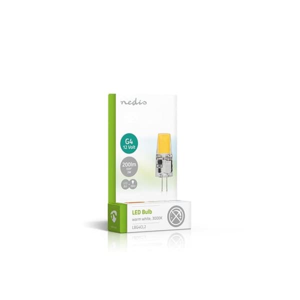 Lampa LED Miniatyr G4 2W 200lm 3000K IPX2 Kompakt Nedis Vit