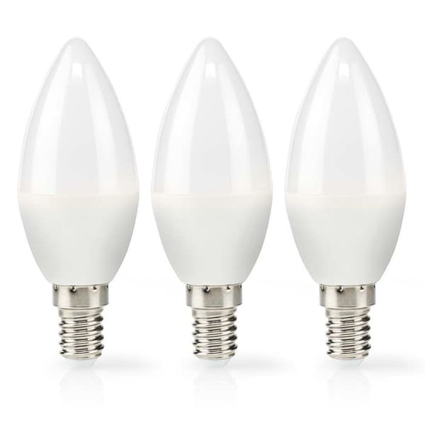 Paket med 3 LED-lampor E14 2,8 W 250 lm 2700 K Stearinljusform Nedis Vit