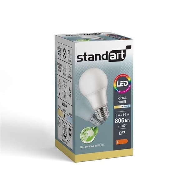 Ampull LED STANDART, A60, E27, 8 W, 806 lm, 4000 K