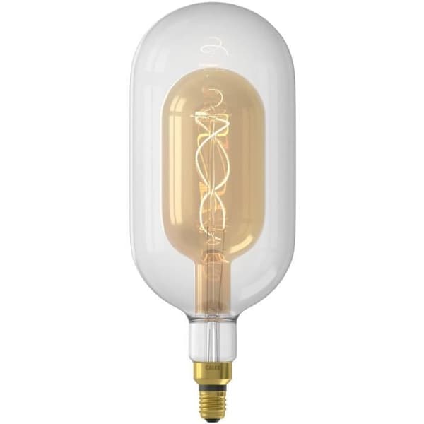 E27 LED-pære - CALEX - DECO XXL SUNDSVALL - Enkelt spiralformet glødetråd - 3W - 240 lm - 2200 K - Transparent / Varm hvidguld