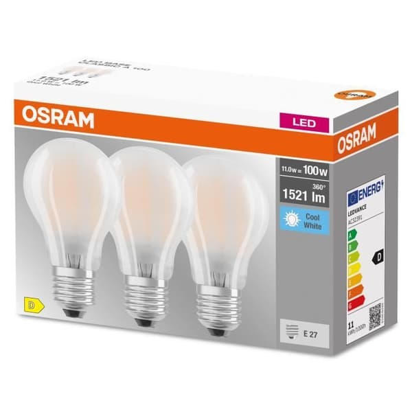 LED-lampa - OSRAM - E27 - Cool vit - 11 W - Ersättning 100 W Glödlampa