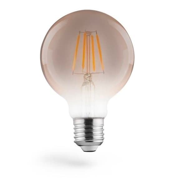 Ampoule filament LED, E27, 450lm 6W, Globe 80 vintage, varm vit