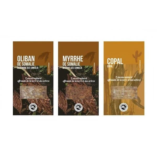 3 rökelsehartser att bränna - Frankincense, Myrra, Copal