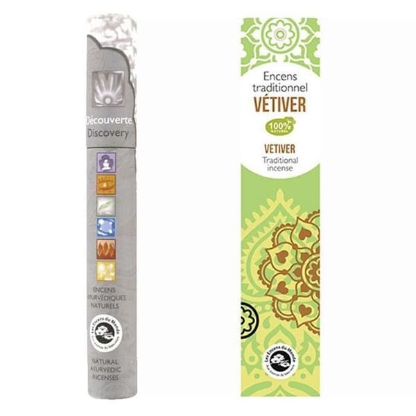 Indisk rökelse Vetiver 20 pinnar + Ayurvedisk rökelse 14 pinnar