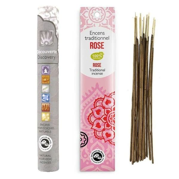 Indian Rose rökelse 20 pinnar + Ayurvedisk rökelse 14 pinnar