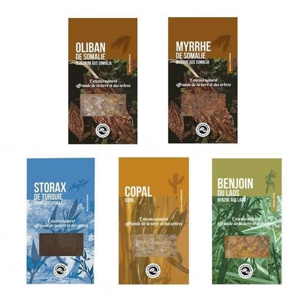5 rökelsehartser att bränna - Frankincense, Myrra, Copal, Storax, Bensoin