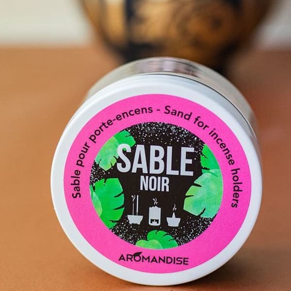 Rökelsehållare för grönt och guld + svart sand + Palo Santo pinnar