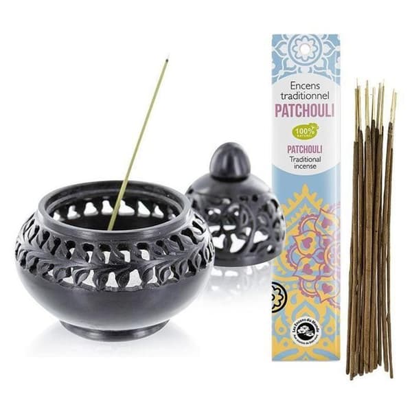 Svart stenspiskare Venedig + Indiskt rökelse med patchouli