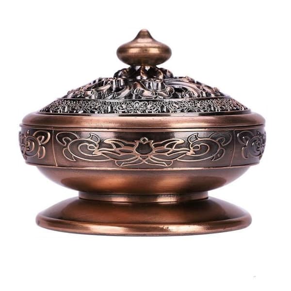 Liten Rökelsebrännare Lotus Buddha Rökelsehållare Vintage Brons Rökelsebrännare Kolspis Lyx Metall Rökelsehållare Dekor