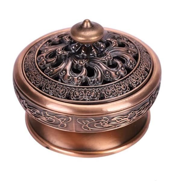 Liten Rökelsebrännare Lotus Buddha Rökelsehållare Vintage Brons Rökelsebrännare Kolspis Lyx Metall Rökelsehållare Dekor